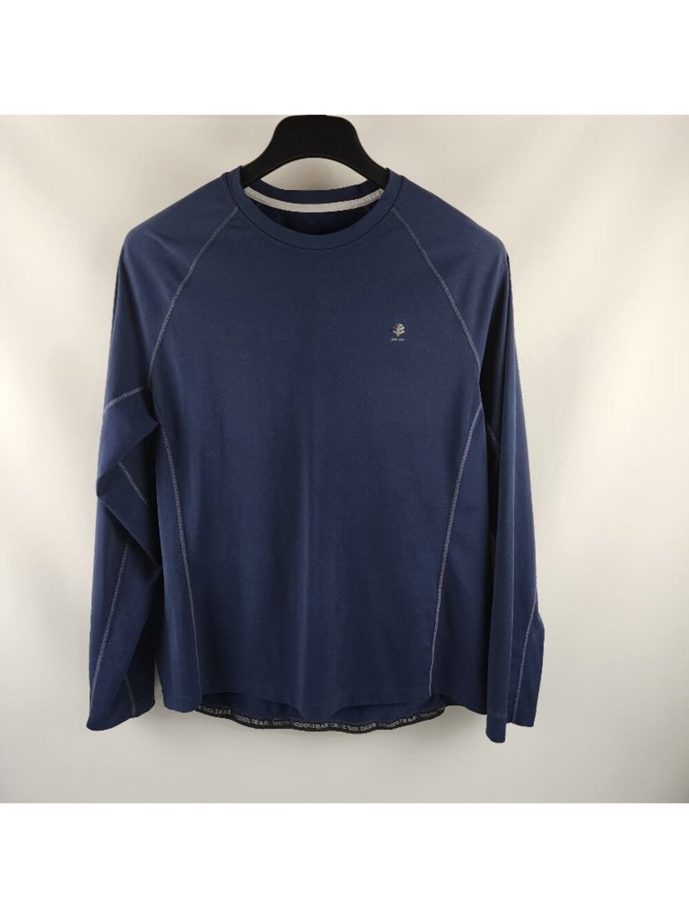 Coolibar Shirt Mens L Navy Blue UPF 50 Sun Protection L/S Pullover Shirt